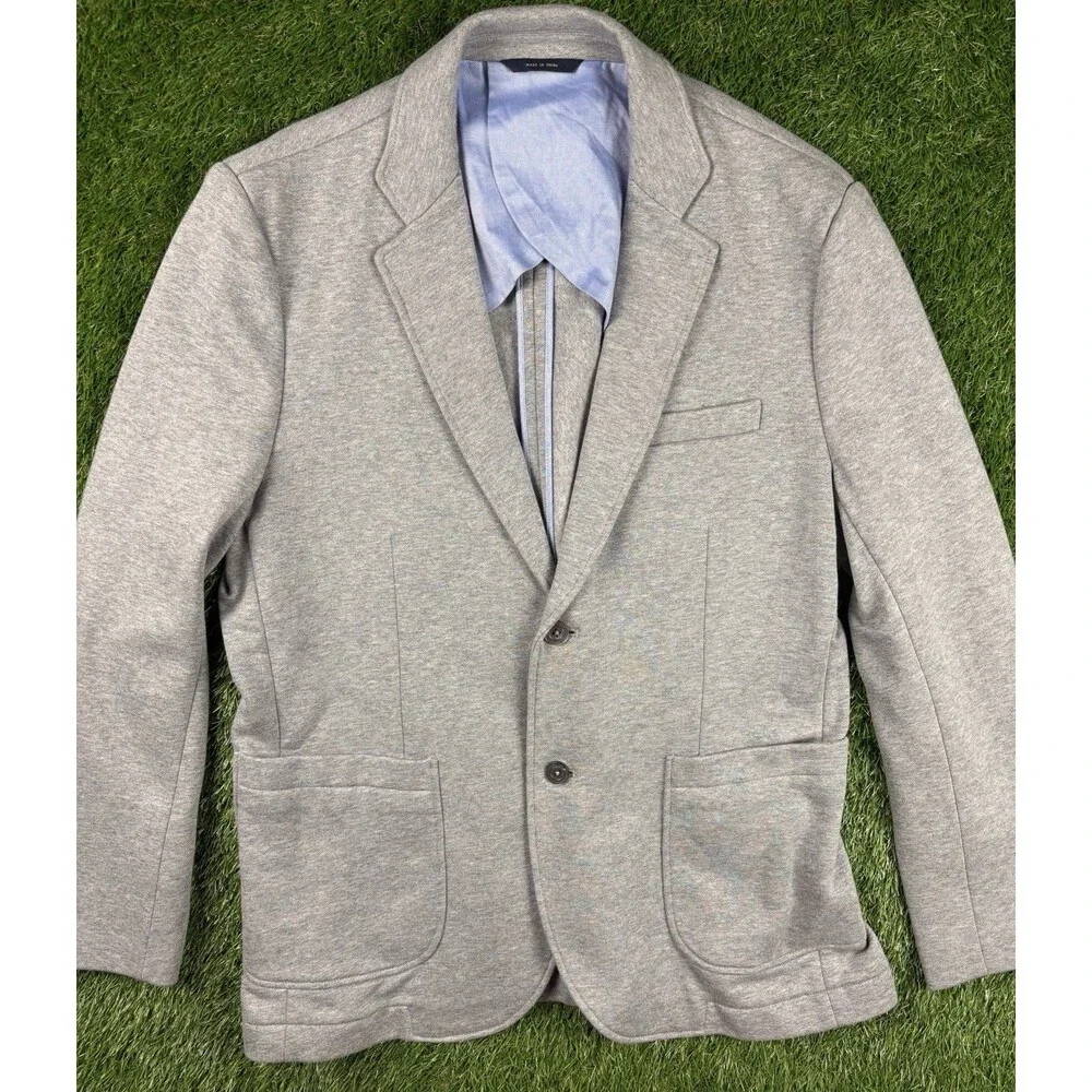 Brooks Brothers 100% Cotton Blazer Light Grey Unlined Size Large